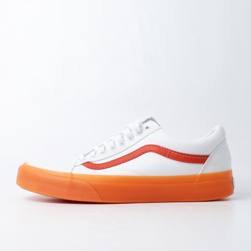 Vans orange cheap and white